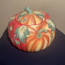 Celebrating Home Ceramic Pumpkin Cookie Jar Canister Halloween/Fall Decor picture