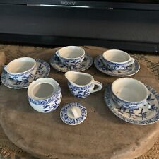 Mini Blue And White Tea Set Vintage picture