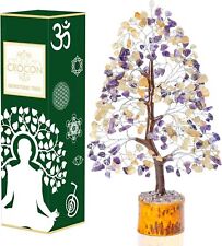 Amethyst & Citrine Crystal Tree of Life Chakra Tree Healing Spiritual Gift picture