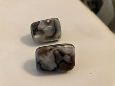 vintage estate muted stone clip on earrings picture
