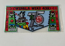 Boy Scout OA 432 Wipala Wiki Lodge Flap S18 75th Anniversary 1915-1990 picture