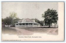 c1905 Suburban Island Park Building Dirt Road Trees Davenport Iowa IA Postcard picture