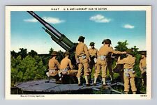 US Army Signal Corps, US Anti-Aircract Gun In Action, Vintage Souvenir Postcard picture