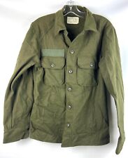 Vintage NOS USGI Military Cold Weather Field Shirt OD Green Wool Small picture