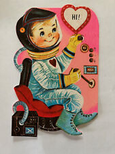 Vintage Valentine Card Unused Outerspace Boy Astronaut Space Suit Uniform picture