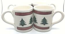 Vtg Pier 1 Imports Italy Hand painted Holiday Christmas Tree Cup Mug Lot of 4 picture