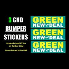 [3-Pack] GREEN NEW DEAL Vinyl Bumper Stickers ( Earth Planet Climate Crisis ) picture