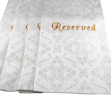 Autom 4 Pack of Embroidered Jacquard Pew Reserve Cloth - White 7" x 31" picture