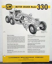 1961 LeTourneau Westinghouse Motor Grader 330 Construction Sales Folder picture