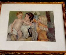 Vintage print of mother and children “After The bath” By Mary Cassatt picture