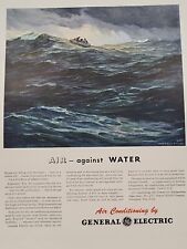 1942 General Electric G.E. Air Conditioning Fortune  WW2 Print Ad Ocean Raft WAR picture