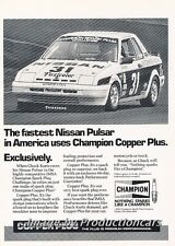 1985 Nissan Pulsar Champion Race Original Advertisement Print Art Car Ad J674 picture