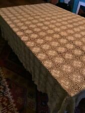 1920-40’ Ecru Hand Crocheted Tablecloth Beautiful Design and Wonderful Hand Work picture