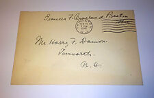 Antique Frances F. Cleveland Autograph Free Franked Envelope Dec. 1941 W/ COA picture