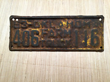 VINTAGE 1953 OKLAHOMA FARM TRUCK LICENSE PLATE RUSTIC picture