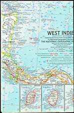 1962-12 December Vintage National Geographic Map The WEST INDIES - B (504) picture