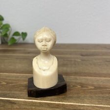 Carved African Woman Female Natural Folk Art Carving Vintage picture