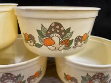 5 Vintage PLASTIC Margarine Butter Bowls NU MAID PARKAY Mushrooms CEREAL picture