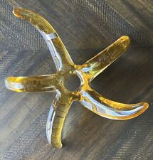 Waterford Evolution 12” Crystal Starfish Sculpture Votive Amber/Gold picture