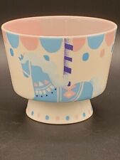 Starbucks Ceramic Carousel Horse Ride Ice Cream Bowl Merry-Go-Round Pink Blue.   picture