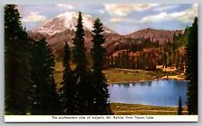 Greetings Washington State Southeastern Side Mount Rainier Tipsoo Lake Postcard picture