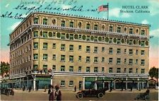 Hotel Clark in Stockton California c1928 Postcard picture