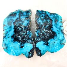 GS468 Rough slabs High Blue Ithaca Peak Turquoise book-matched pair 94.5gr picture