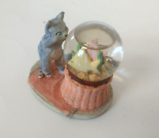 Mini Cat Snow Globe Kitty Kitten Gold Fish Tank Figurine Figure Ceramic Decor picture