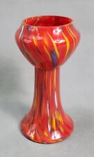 Vintage KRALIK HYANCINTH Hand Crafted CZECH Glass TANGO RED Vase 7