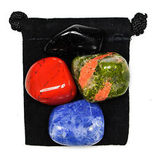 ELECTROMAGNETIC POLLUTION Tumbled Crystal Healing Set = 4 Stones + Pouch + Card picture