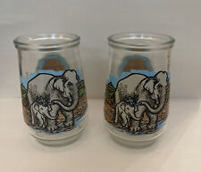 Vintage Welch's Endangered Species Asian Elephant Jelly Jar Glasses picture