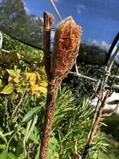 Magic Staff With Crystal Citrine Wrapped With Copper Wire. Hand Burned Homemade picture