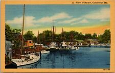 1940'S. VIEW OF HARBOR. CAMBRIDGE, MD. POSTCARD picture