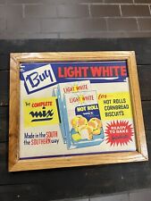 Vintage 1960’s Light White Hot Roll Mix Advertising Store Sign FRAMED Nice picture