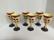 Halloween Gothic Pirate Skull Hard Plastic Goblets Set Of 6 picture