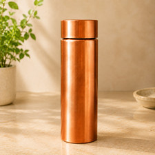 Pure Copper Water Bottle 1000ml Leakproof Reusable Drinking Bottle Ayurvedic picture