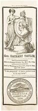 1850 Zachary Taylor Boston Memorial Silk Ribbon picture