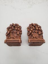 Early Syroco Wood Oak Leaf Acorn Tree Leaves Bookends, Syracuse NY USA picture