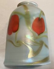 Outstanding Signed Vandermark 1979 Art Glass Lamp Shade Heart & Vine Design picture