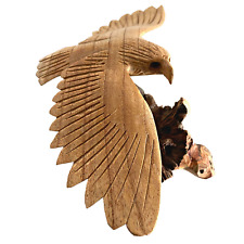 Eagle Parasite Mushroom Wood Carving Statue hand carved Bird of raptor Bali art picture