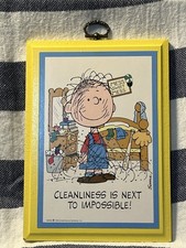 "Pig-Pen" PEANUTS 5"x7" Vintage Plaque RARE "Cleanliness is Next to Impossible"  picture