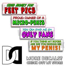 Set of 4 prank magnetic OR bumper sticker funny hilarious Send Money FEET PICS picture