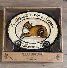 Cat Heartnotes Mini Plate with Stand by Carson Home Accents Brand New picture