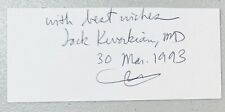 Jack Kevorkian Signed Autographed 2.5 x 5 Card BAS Beckett Cert Dr Death picture