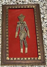 Antique Framed Coin Vintage Handmade Prosperity Doll Traditional Indonesia Bali picture