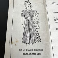 Vintage 1940s Today’s Pattern Bureau 8505 Mail Order Dress Frock Sewing 18 USED picture