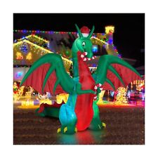 BLOWOUT FUN 8ft Inflatable Christmas Dargon with Candy Disco LED Lighted Blow... picture