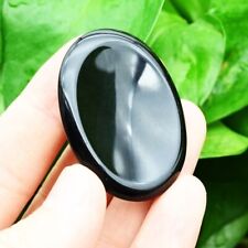 Black Obsidian Palm Worry Stone Crystal Smooth Polished Pocket Gemstone Gifts picture