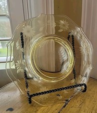 Depression Glass Jubilee Yellow Luncheon Plates 3 Lancaster Glass 1930s 8" picture