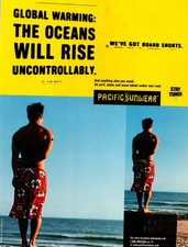 1999 Pacific Sunwear Ad Global Warming Oceans Rise Board Shorts Vintage Print picture